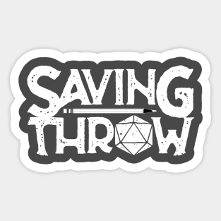 New Saving Throw Logo - White Sticker